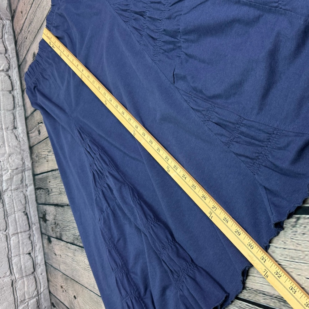 Vintage Only Necessities Women's A-Line Midi Maxi Skirt Deep Blue Pleated Sz L - Picture 5 of 7